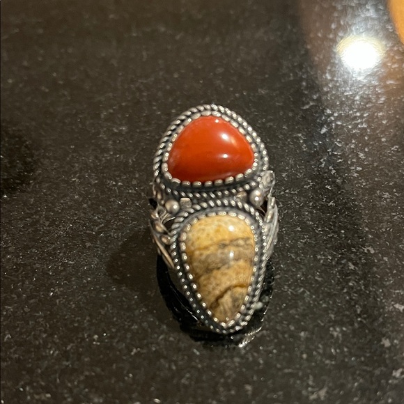 Jewelry - Elegant Silver and Cornelian rust Stone Ring
